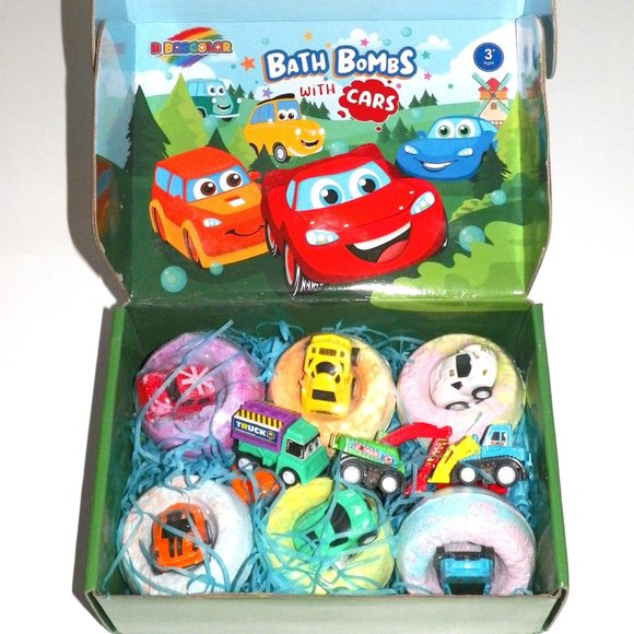 Renee Lily Bath, Skin & Hair Kids Bath Bombs With Cars Set Fun In